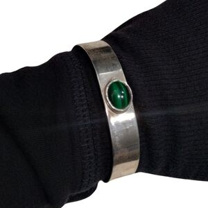 Vintage Silver Malachite Cuff